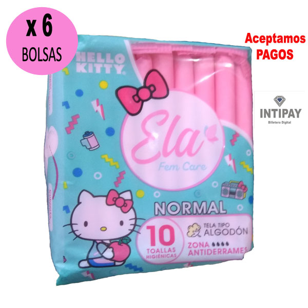 toallas higiénica Ela Fem Care NORMAL  x 6 bolsas